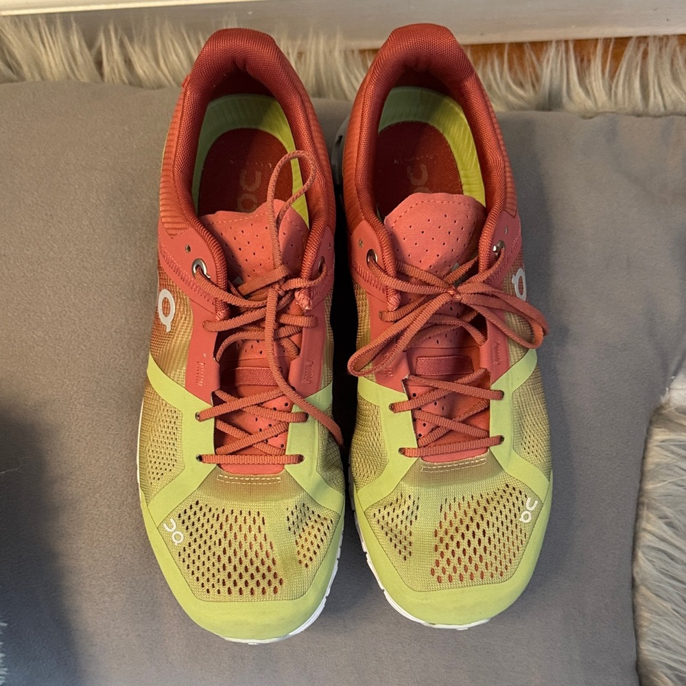 On Running Women's Athletic Shoes in Pink and Green